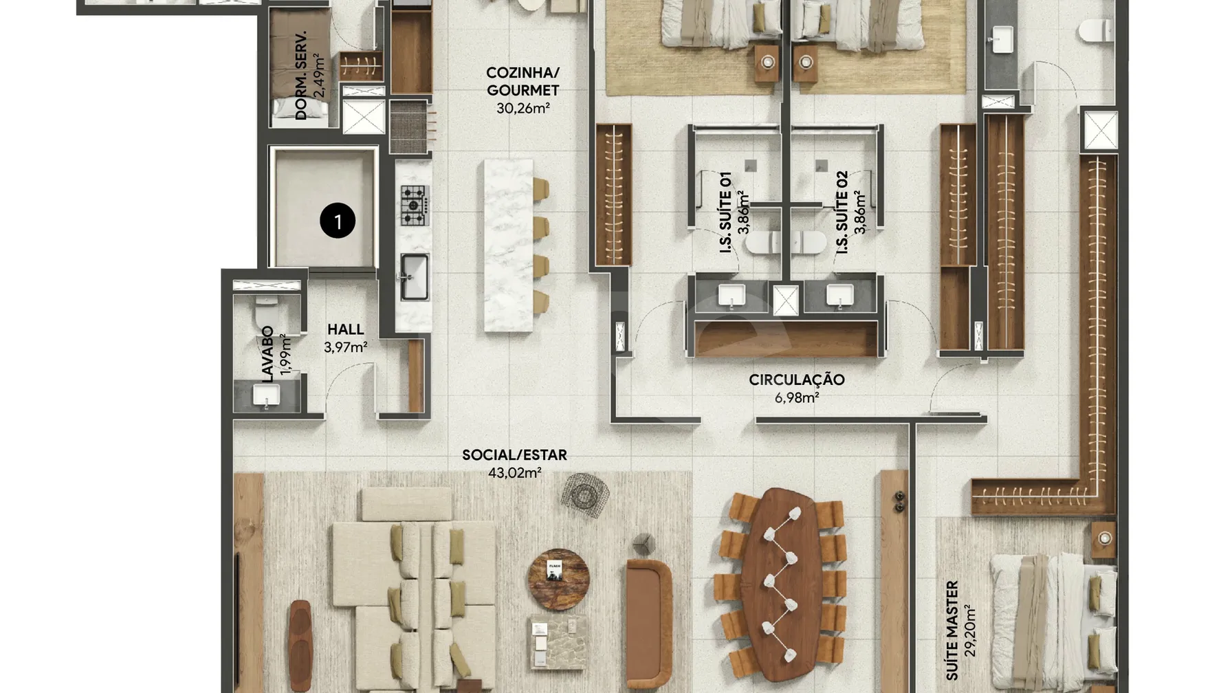 Planta — Apartamento 249,56 m²