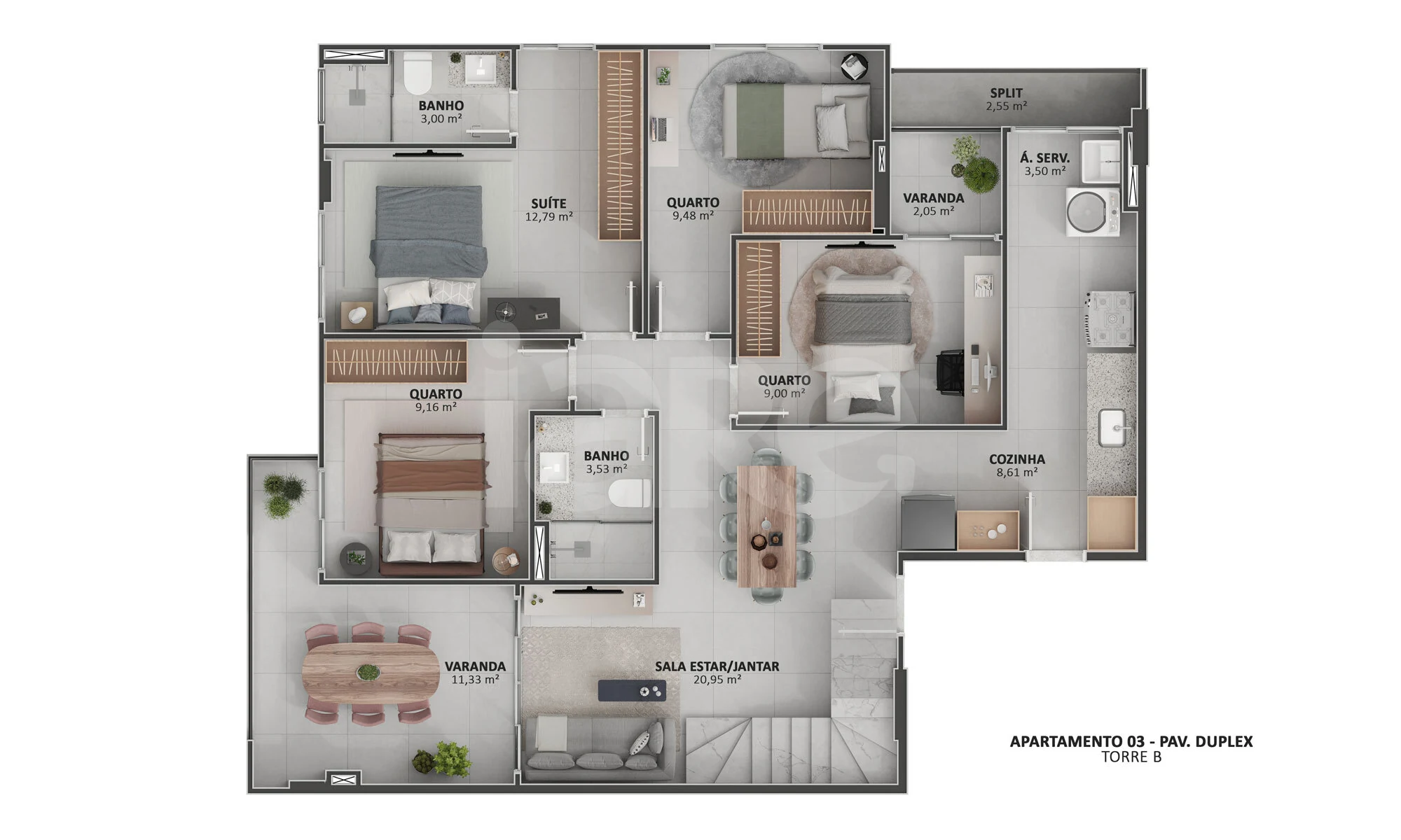 Planta — Cobertura Duplex 206,11 m²