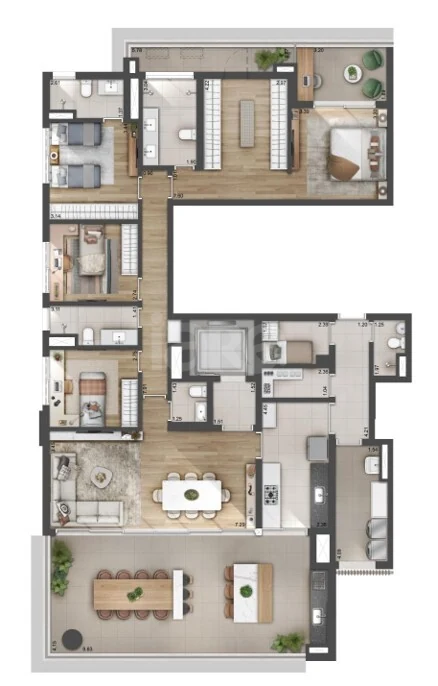 Planta — Apartamento 224 m²