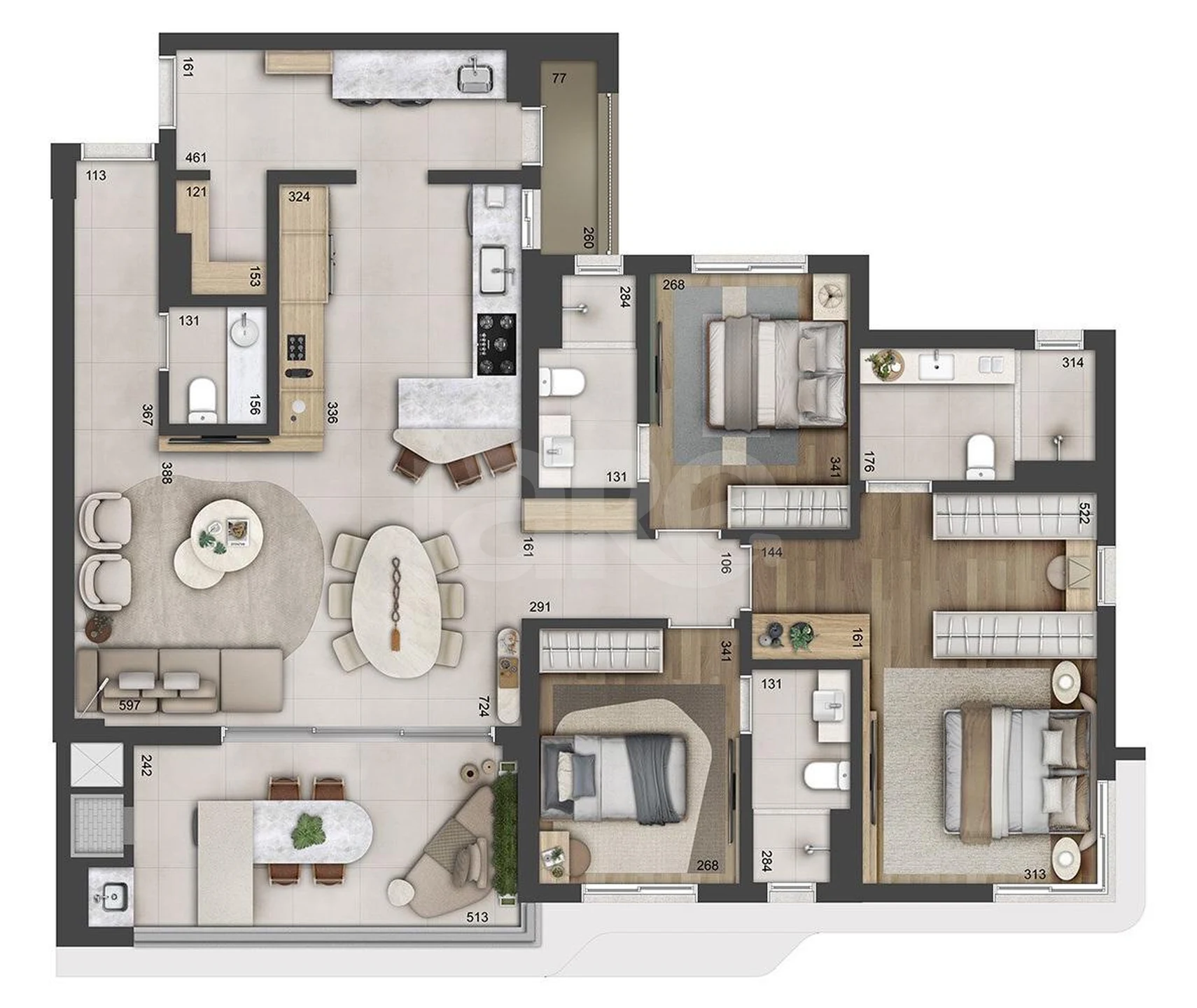 Planta — Apartamento 139,71 m²