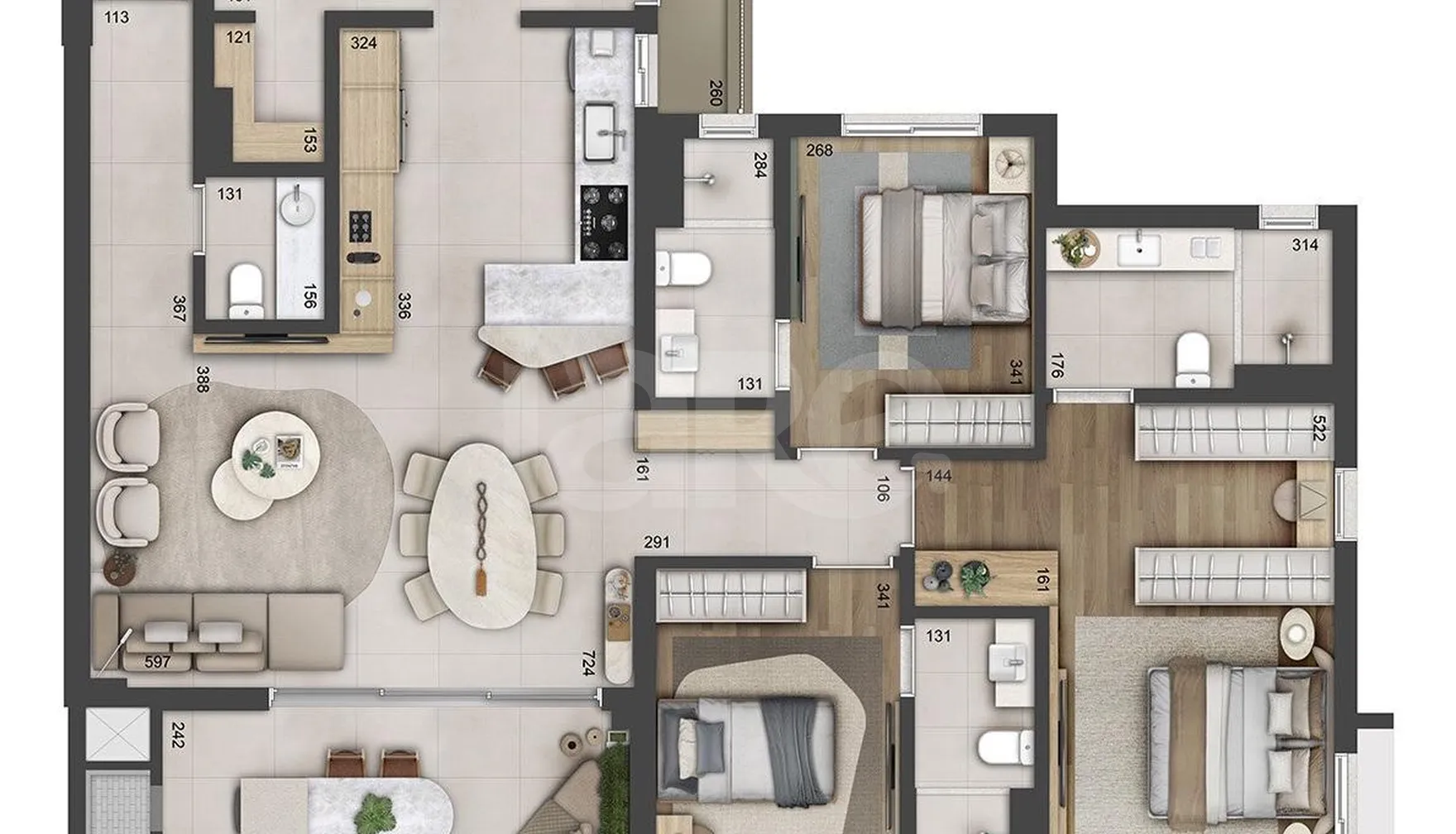 Planta — Apartamento 139,71 m²