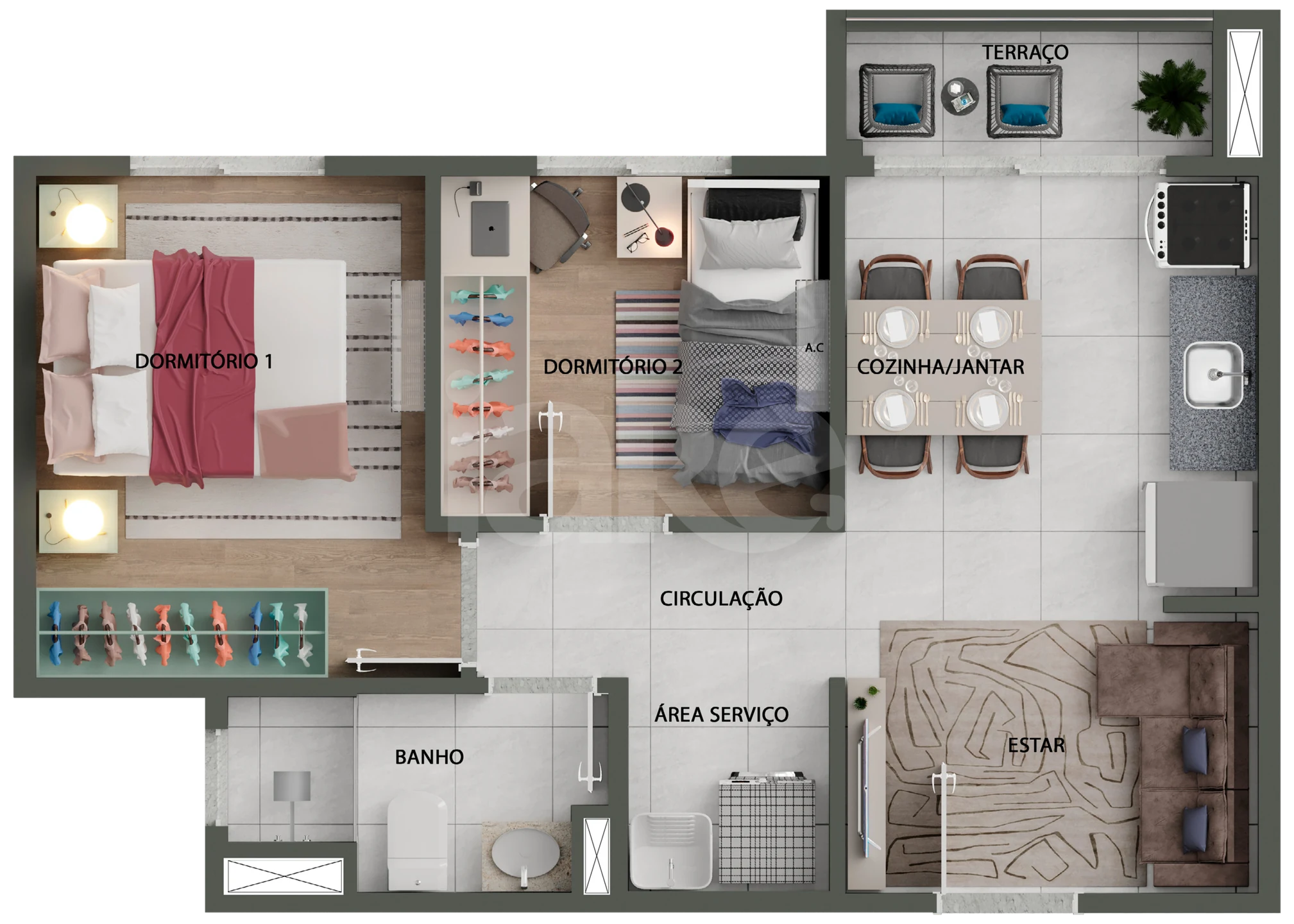 Planta — Apartamento 37 m²
