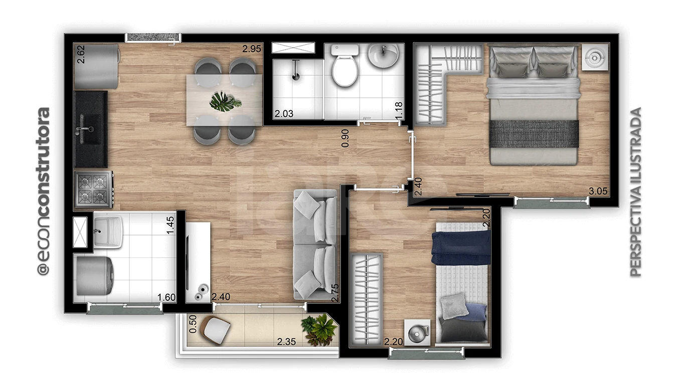 Planta — Apartamento 37,27 m²