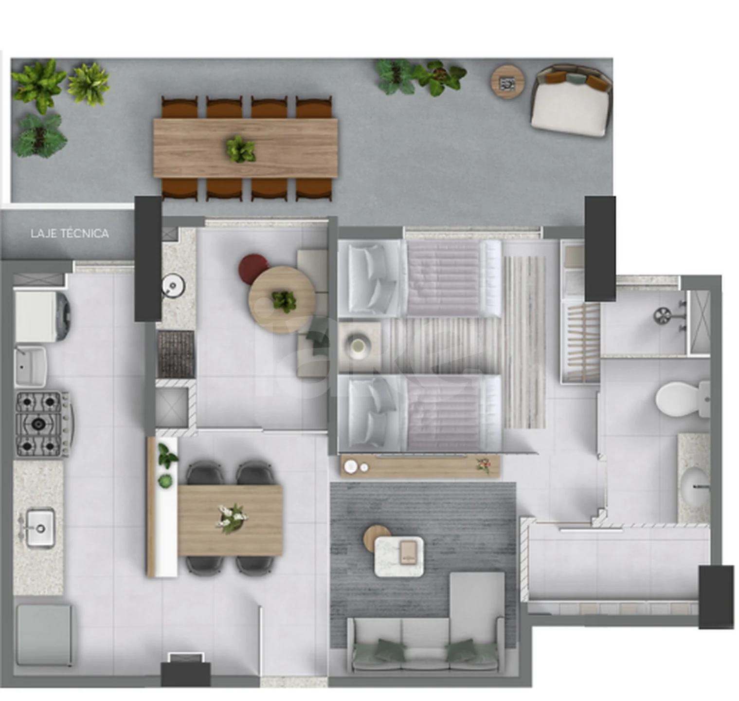 Planta — Garden 58,89 m²