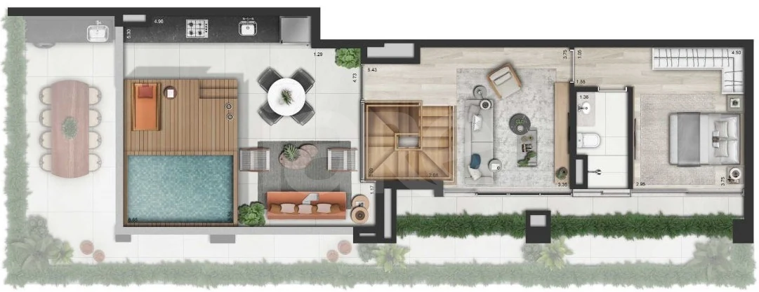Planta — Cobertura Duplex 208,09 m²
