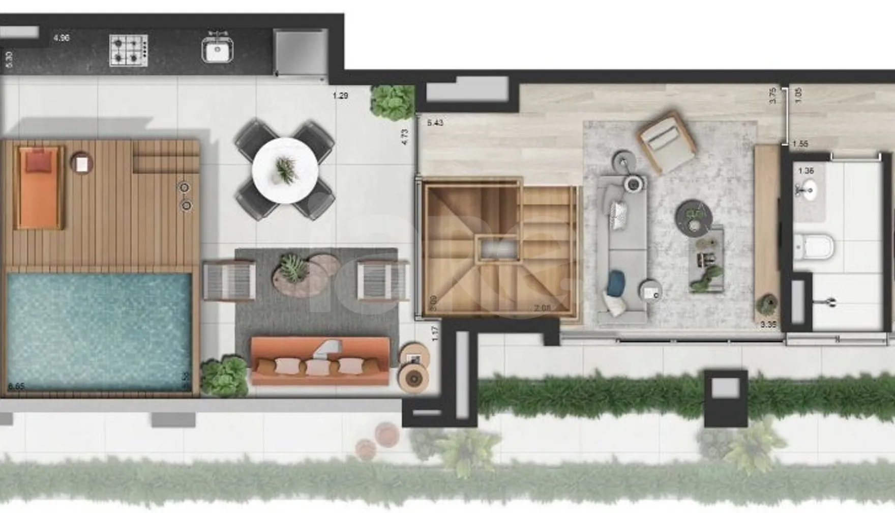 Planta — Cobertura Duplex 208,09 m²
