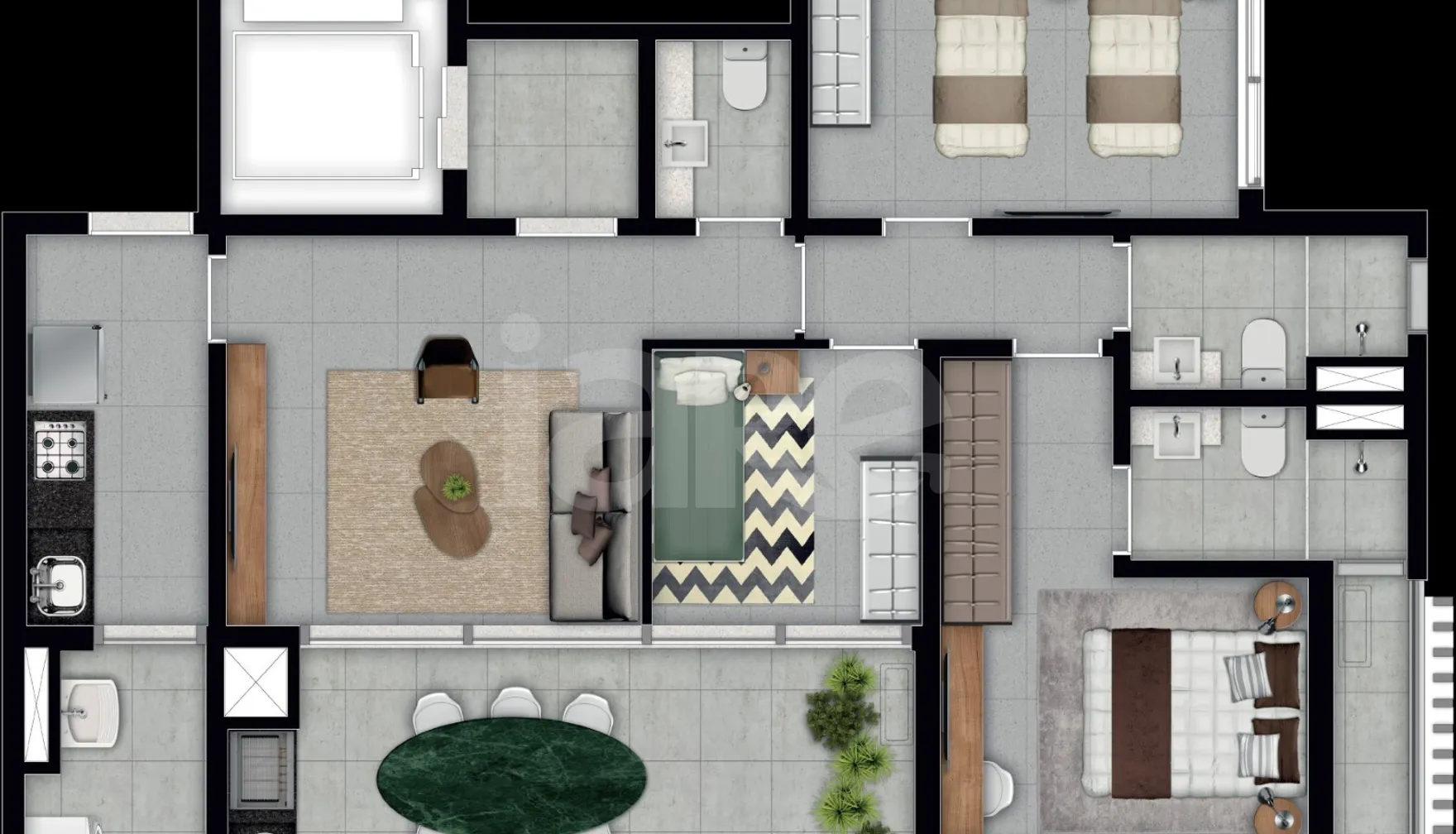 Planta — Apartamento 94,11 m²