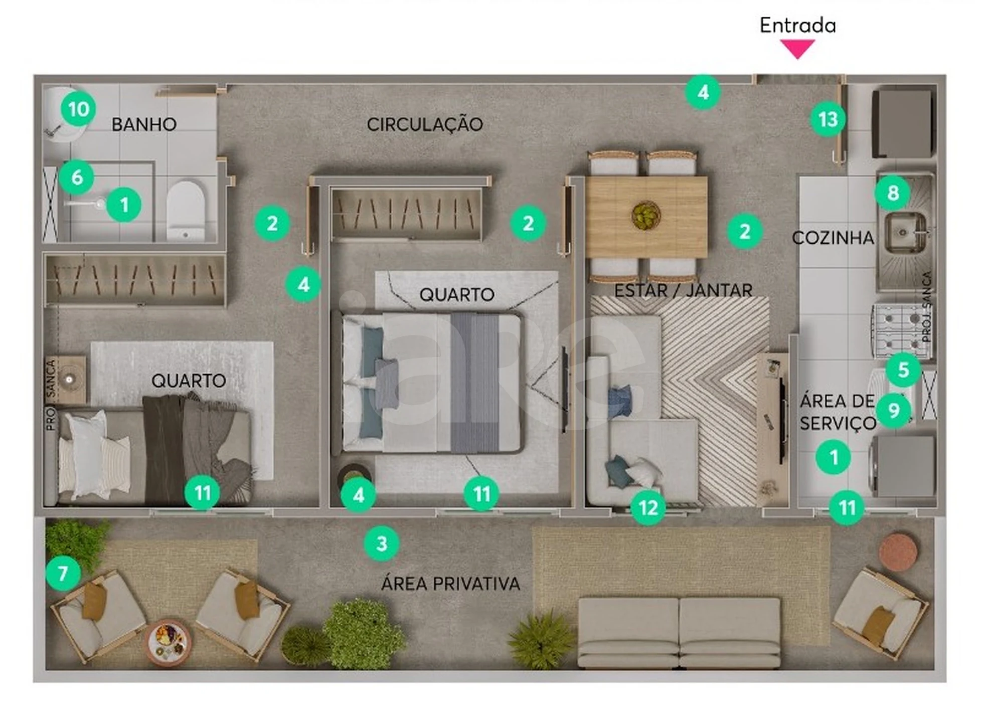 Planta — Garden 53,02 m²