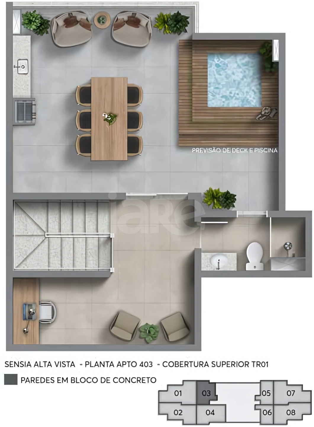 Planta — Cobertura Duplex 100,87 m²