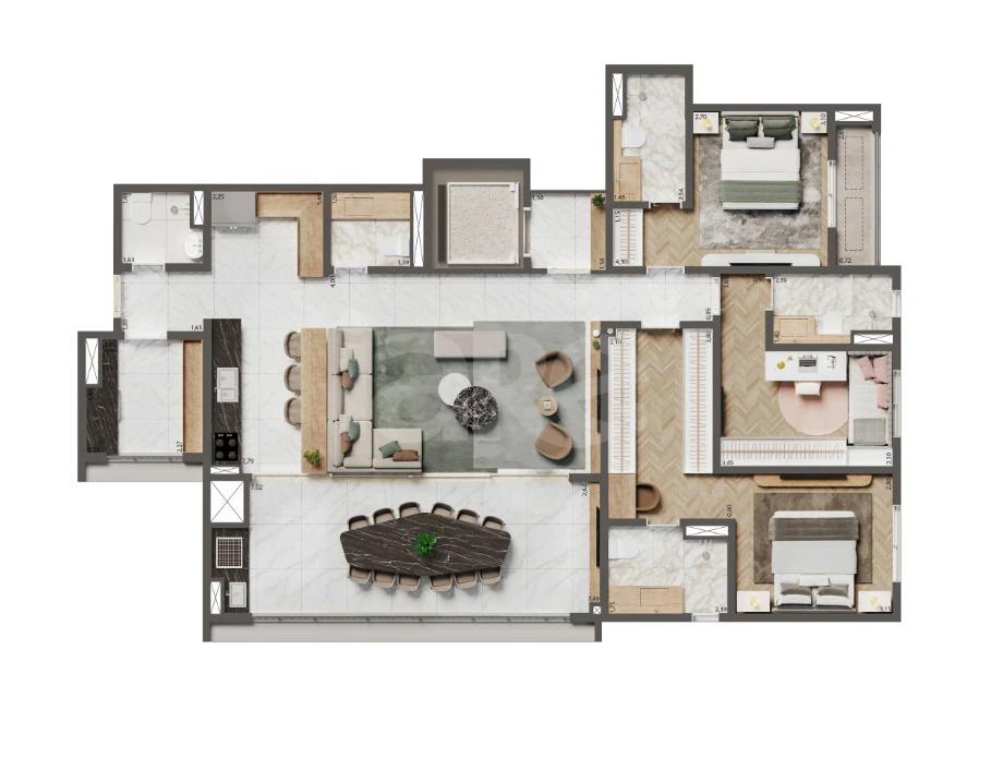 Planta — Apartamento 137,9 m²