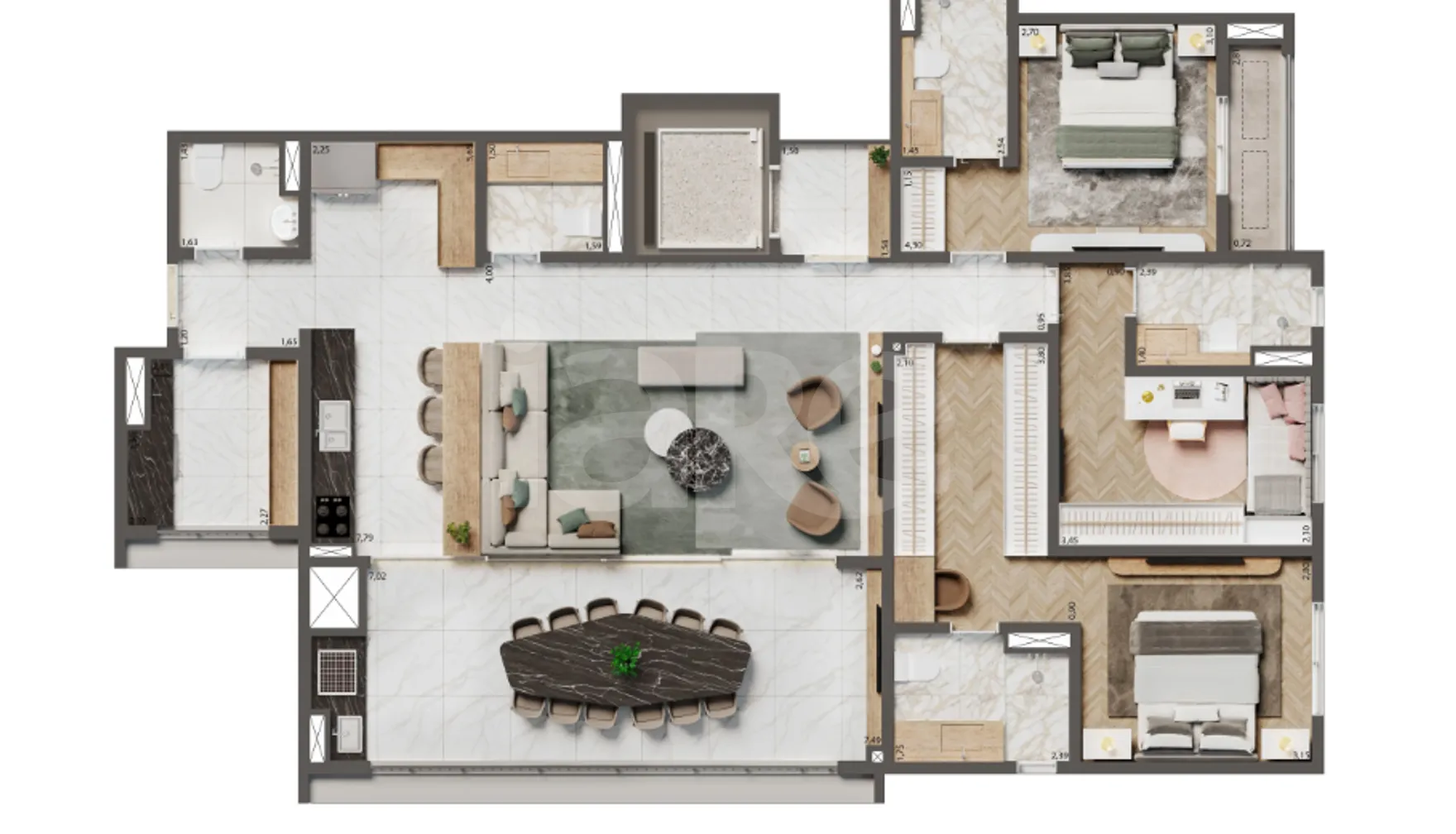 Planta — Apartamento 137,9 m²