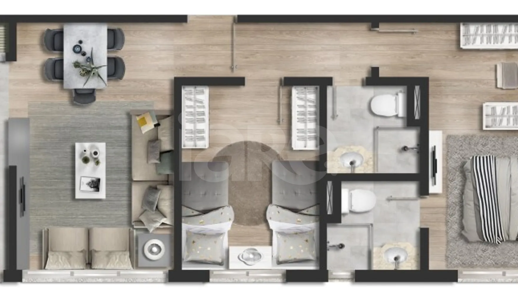 Planta — Apartamento 58,93 m²