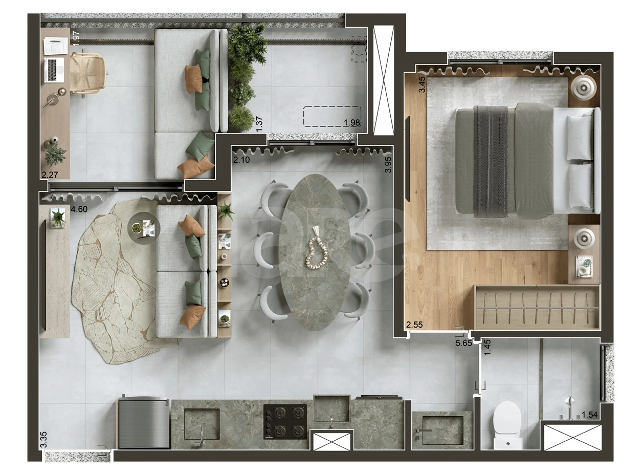 Planta — Garden 36,77 m²