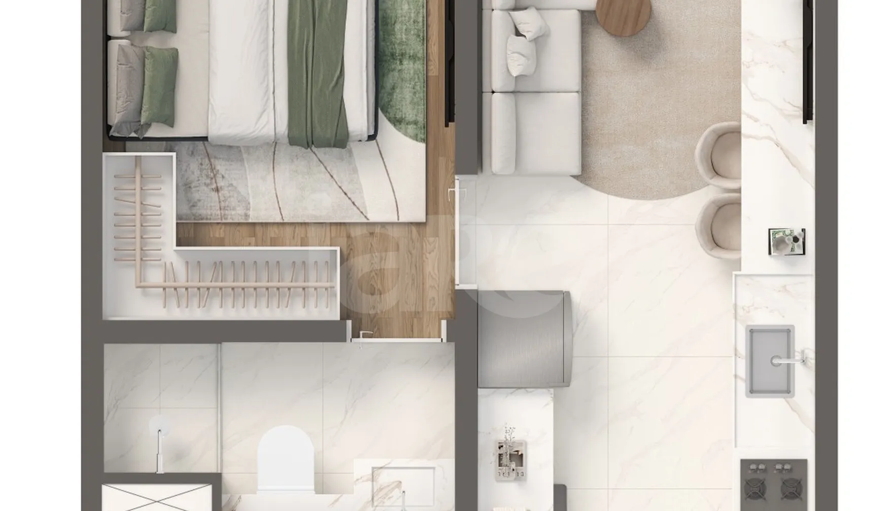 Planta — Apartamento 24,96 m²