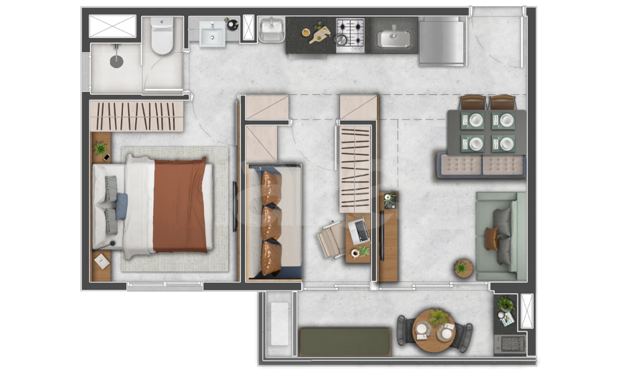Planta — Apartamento 37,85 m²
