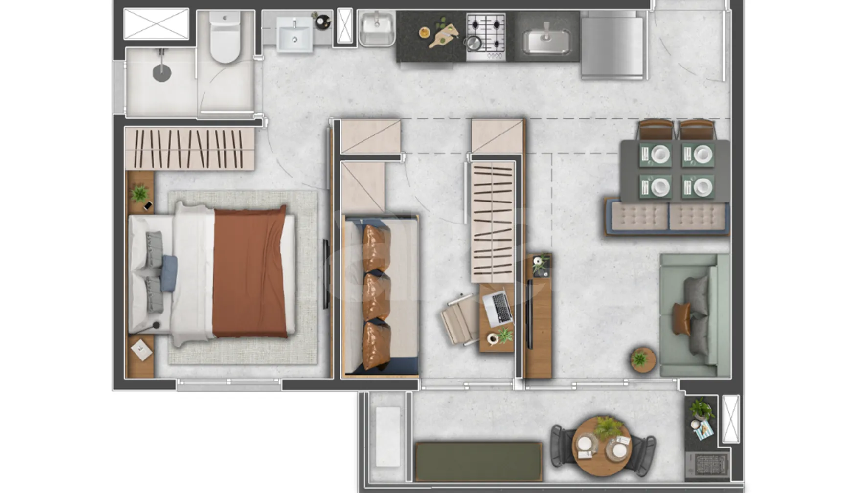 Planta — Apartamento 37,85 m²