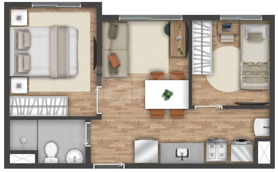 Planta — Apartamento 31,68 m²