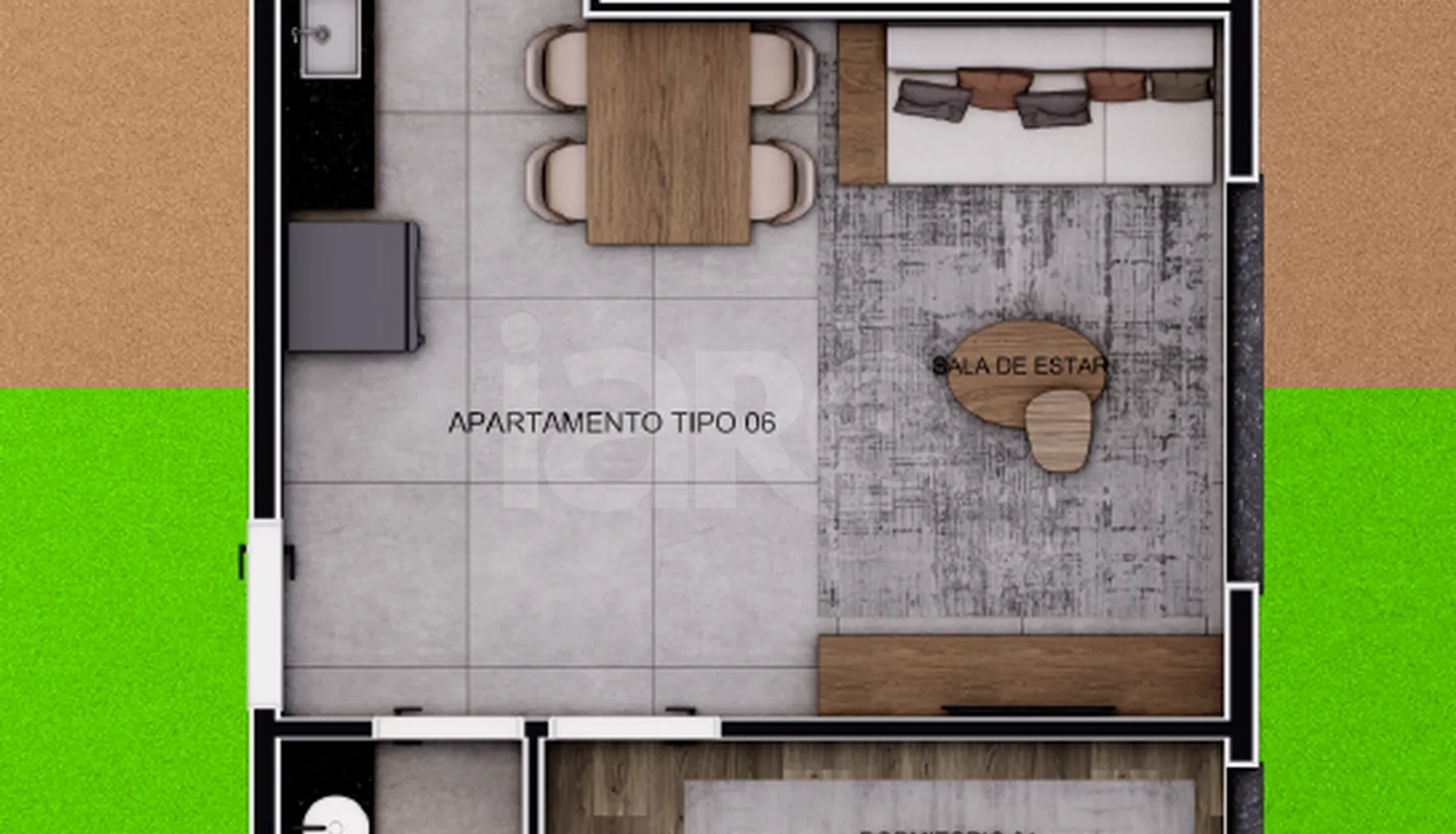 Planta — Apartamento 42,21 m²
