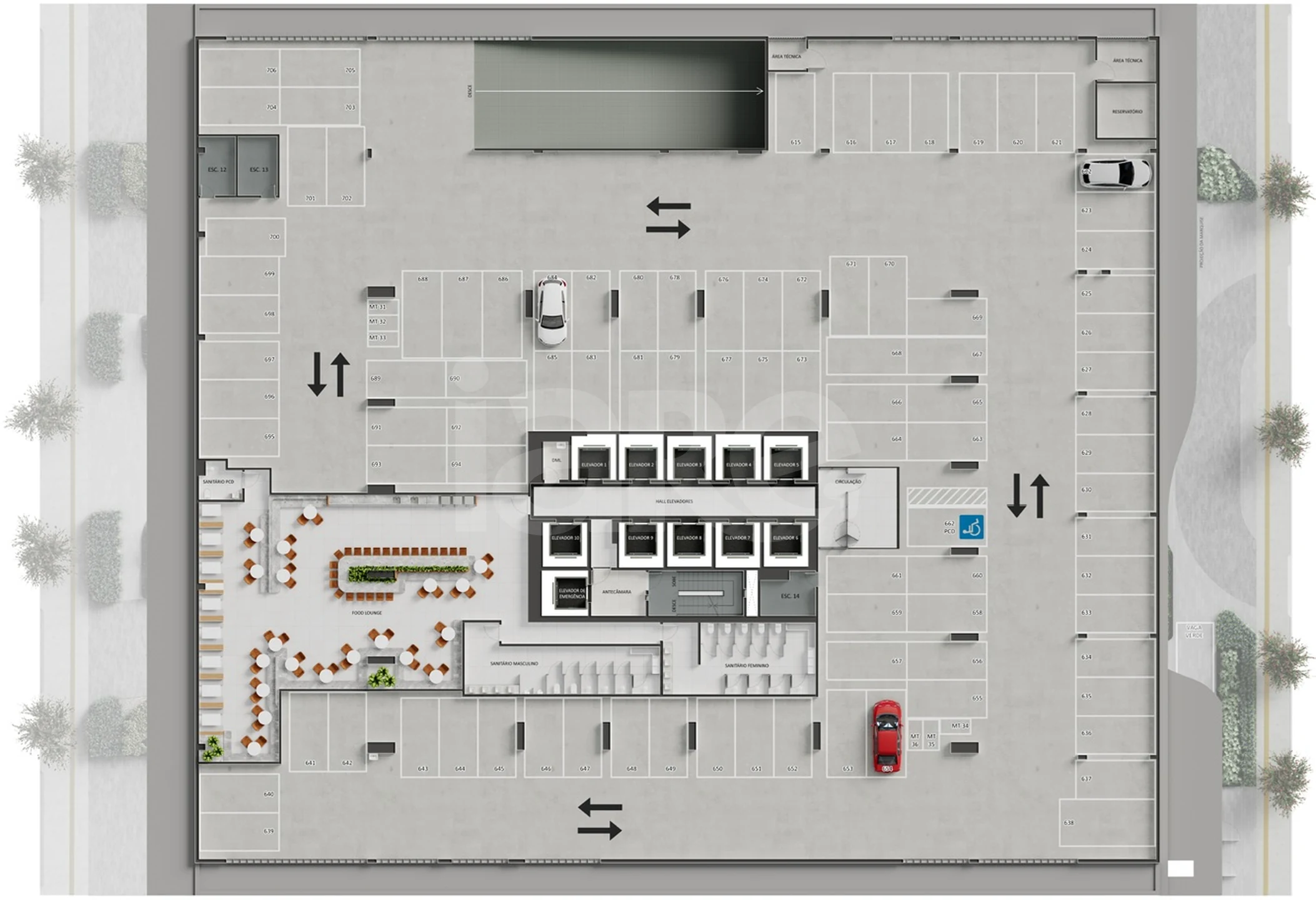 Planta — Pavimento garagem 3
