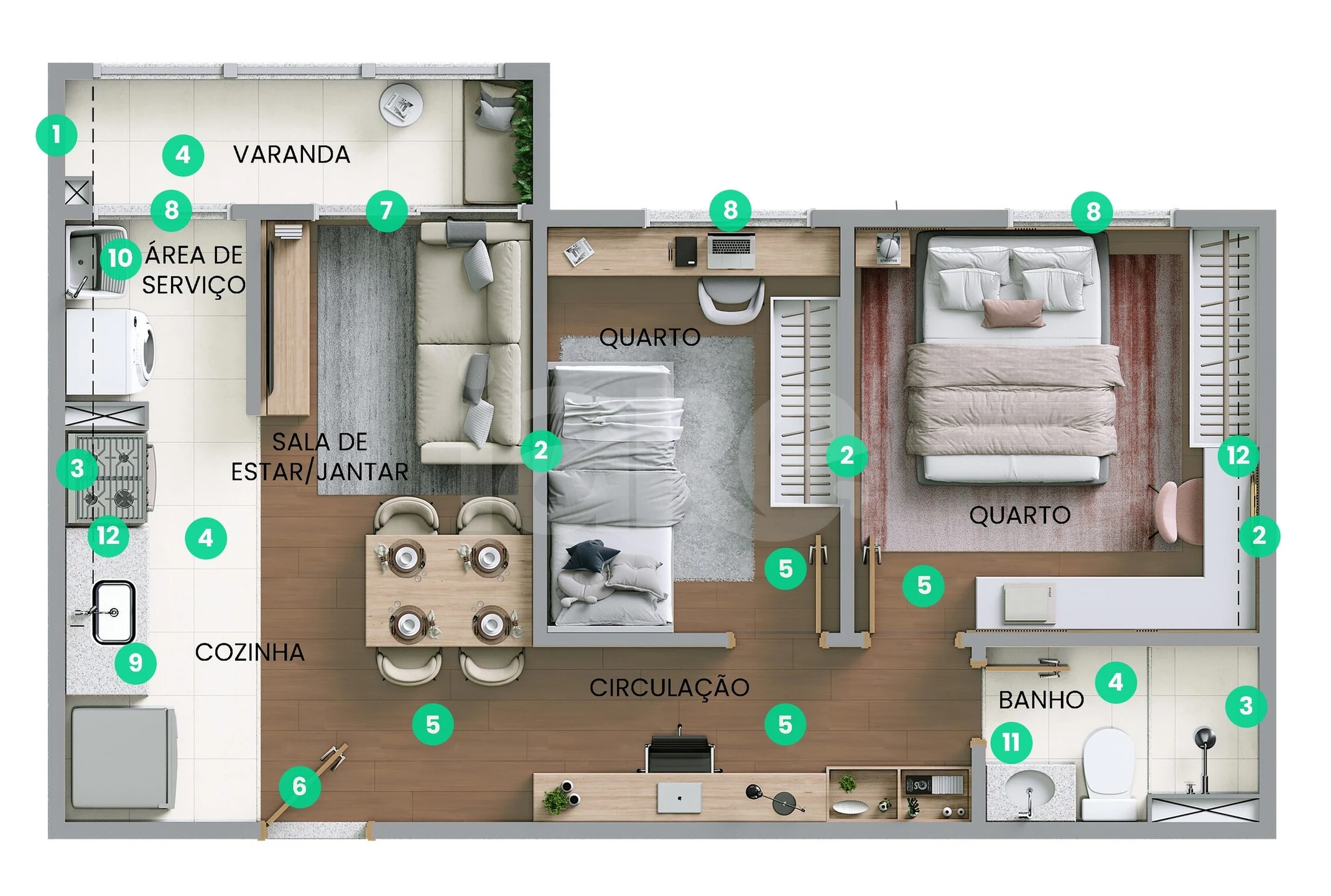 Planta — Apartamento 42,64 m²