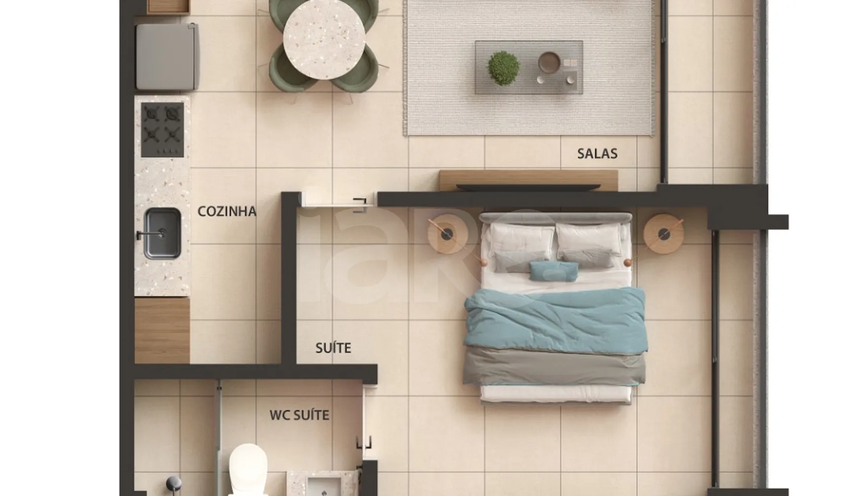 Planta — Apartamento 41,2 m²