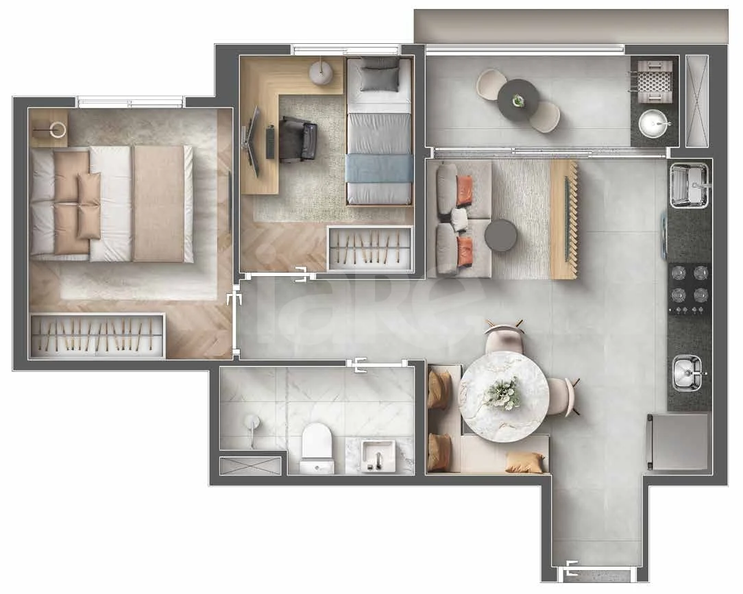 Planta — Apartamento 38,3 m²