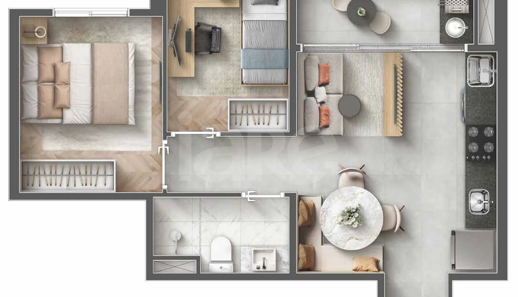 Planta — Apartamento 38,3 m²