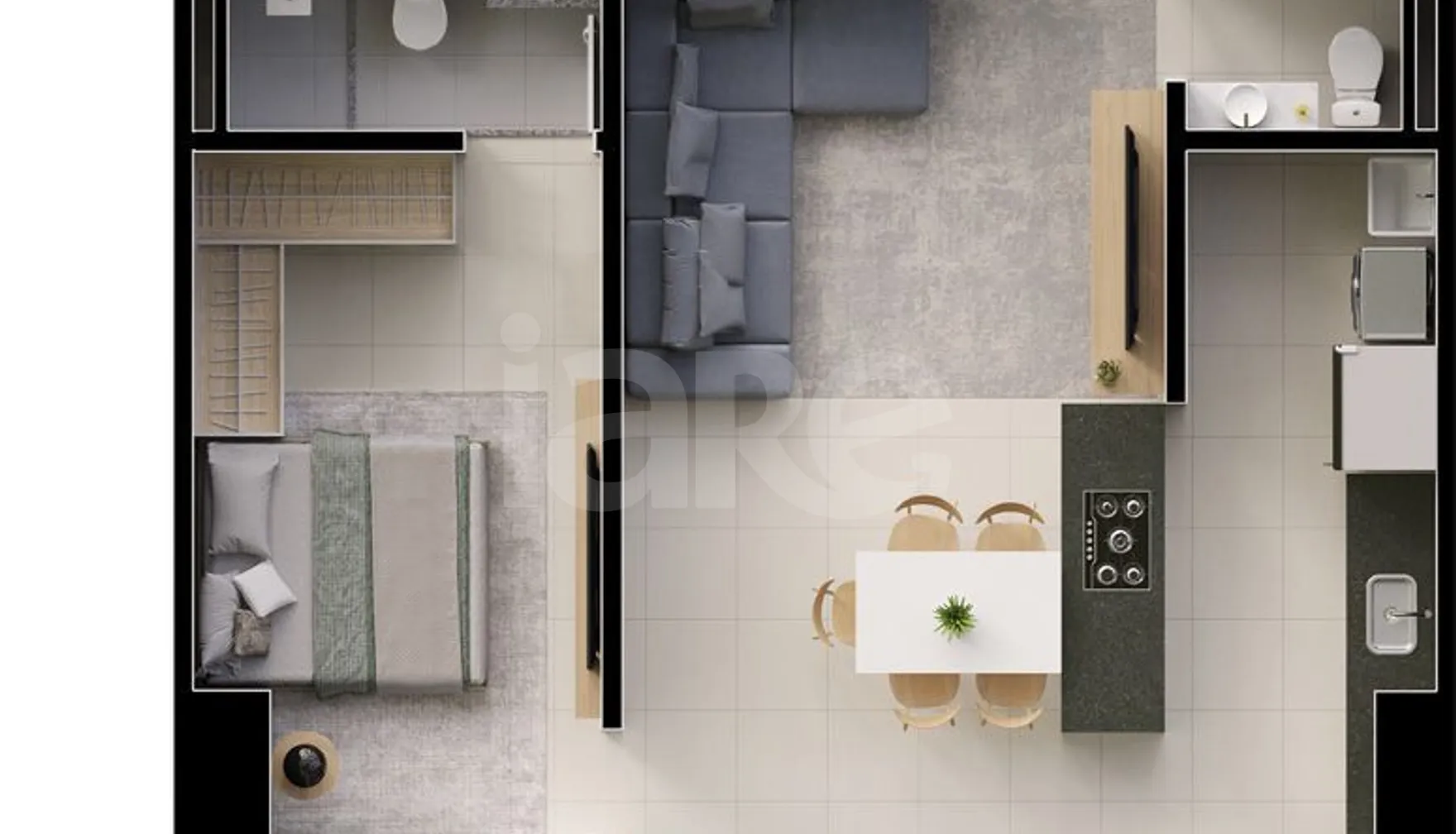 Planta — Apartamento 57,35 m²