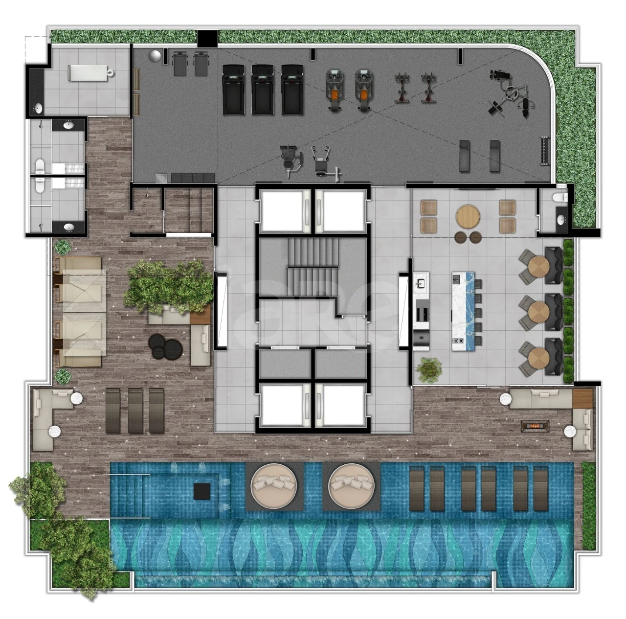 Planta — Implantação terraço