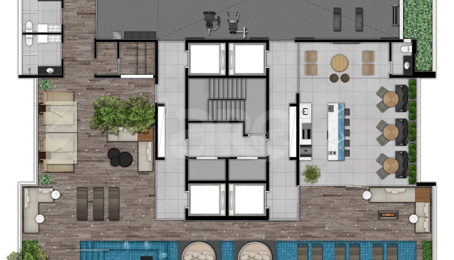 Planta — Implantação terraço