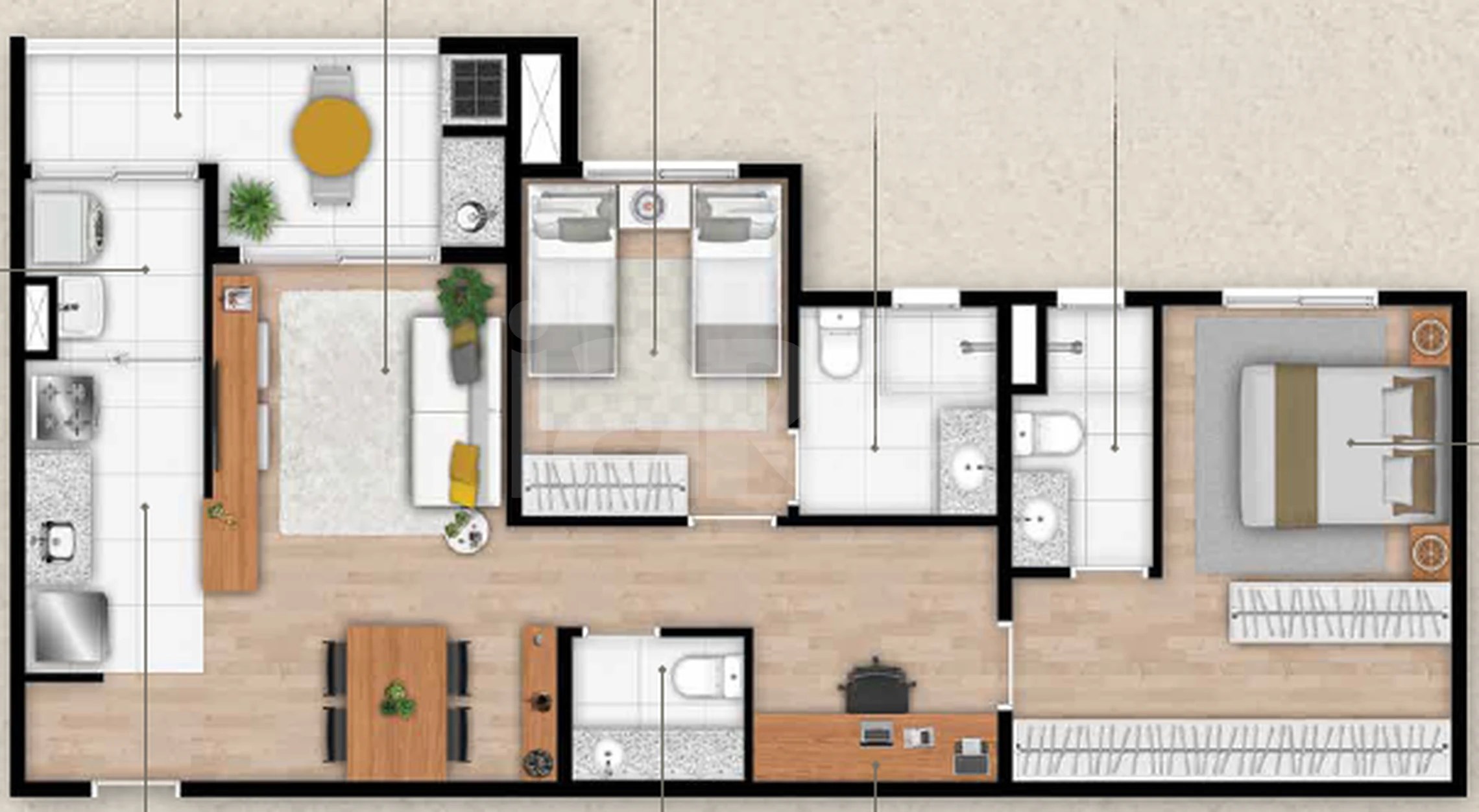 Planta — Apartamento 73,2 m²