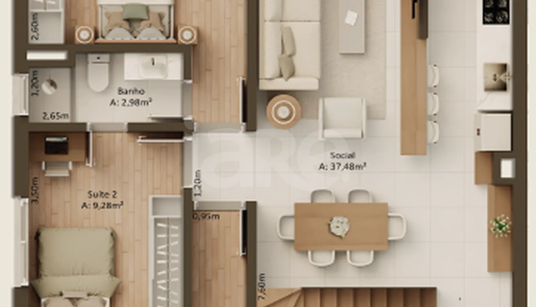 Planta — Cobertura Duplex 202,96 m²