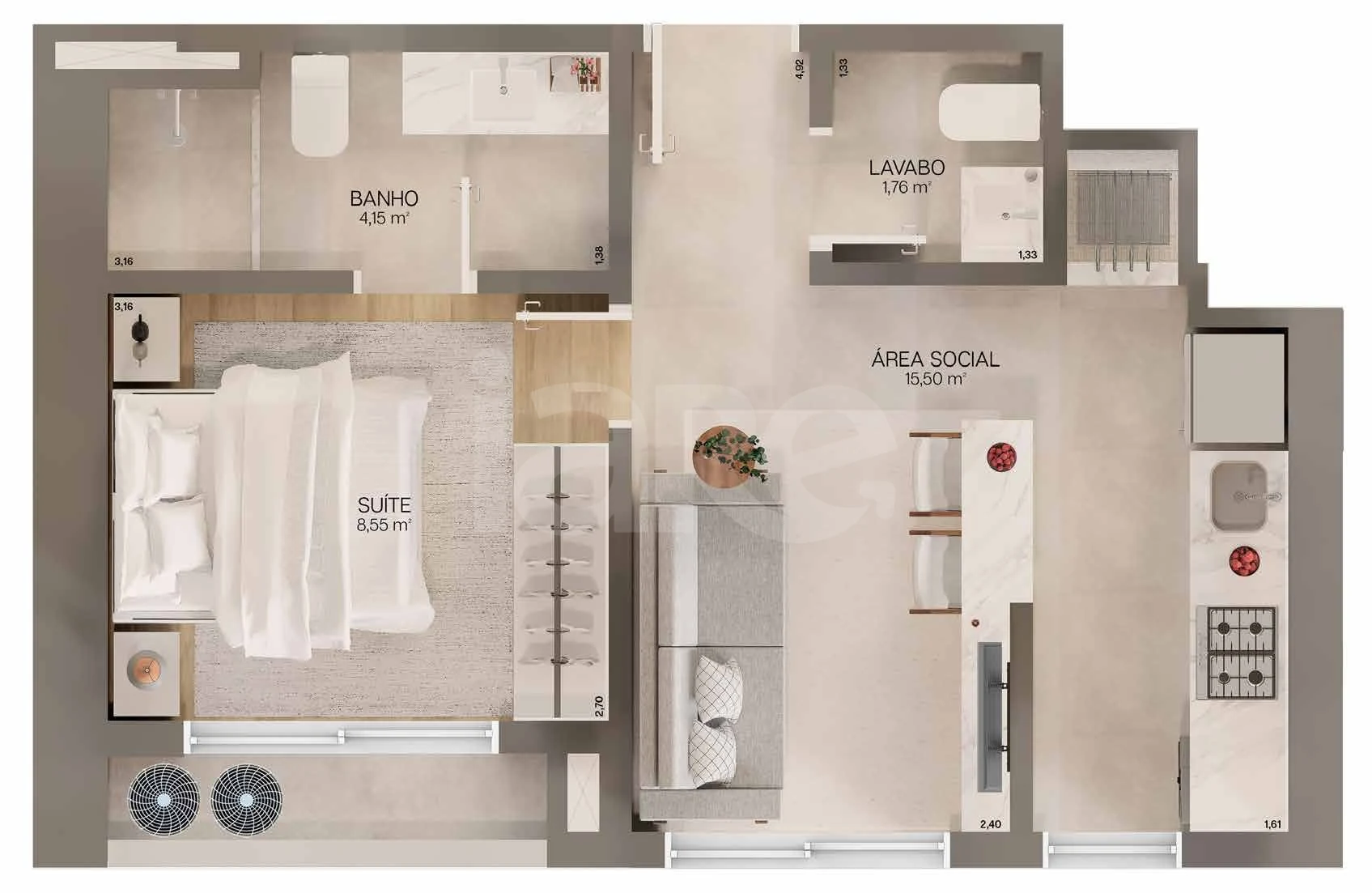 Planta — Apartamento 41,31 m²