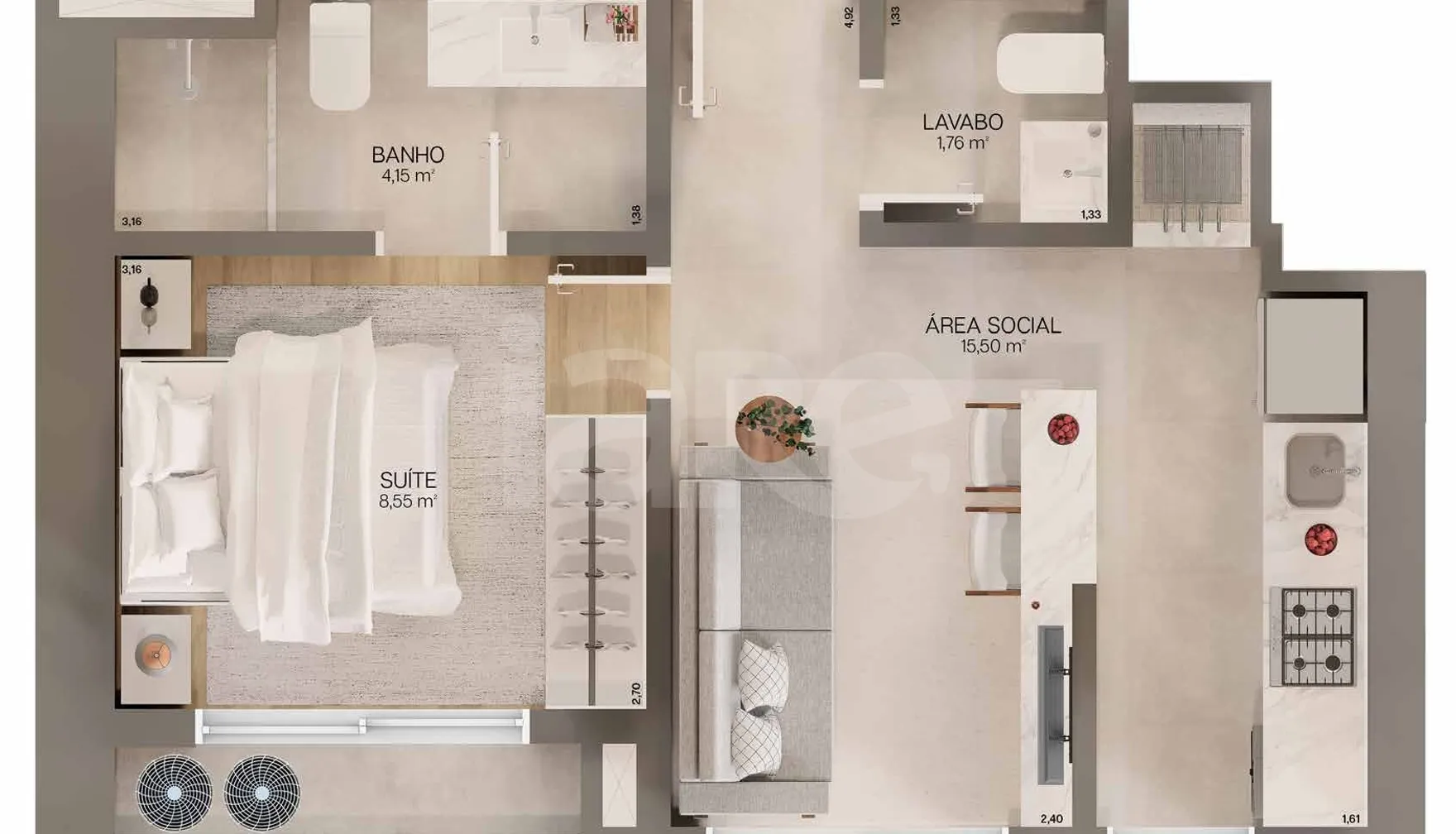 Planta — Apartamento 41,31 m²
