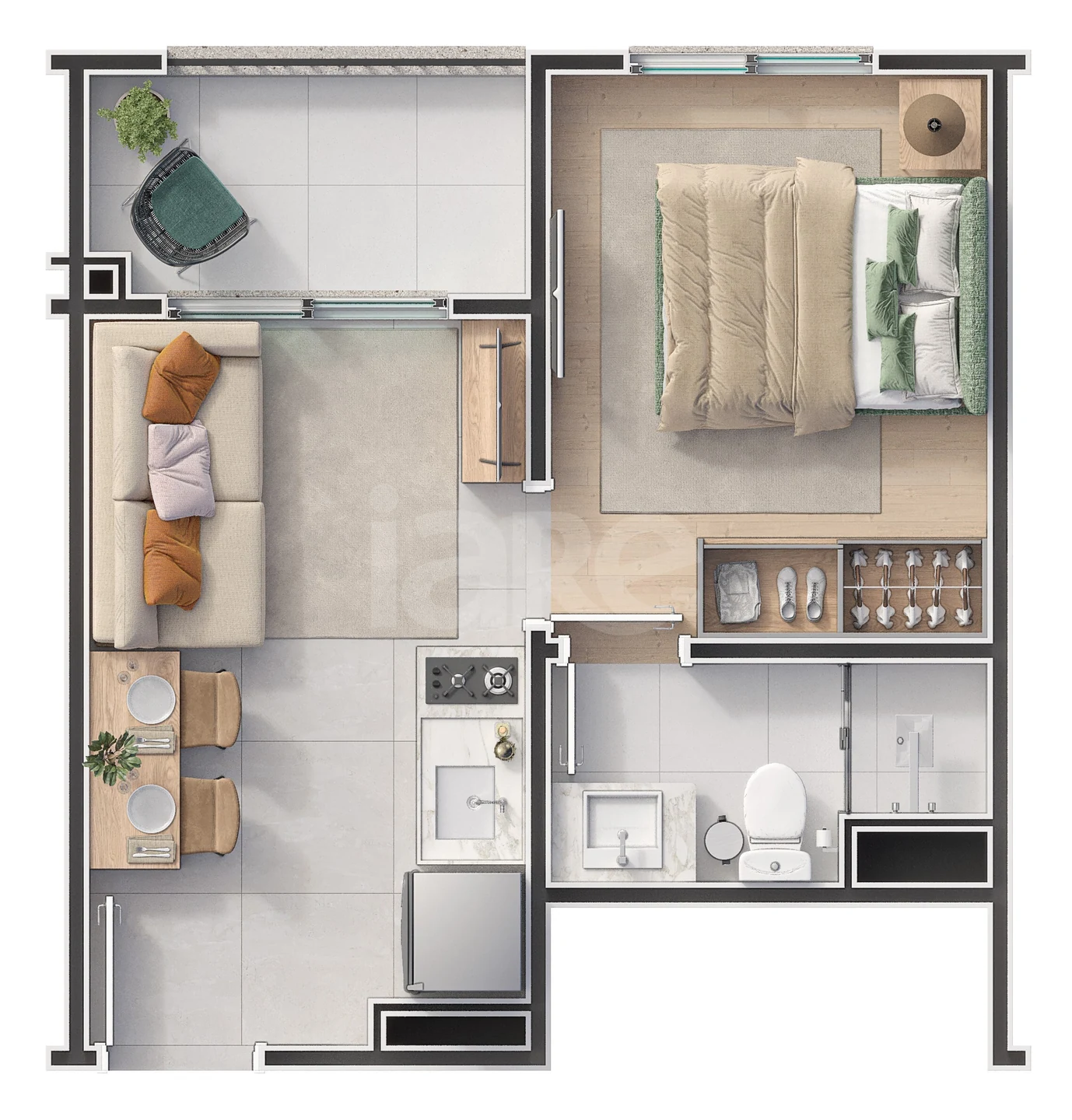 Planta — Apartamento 26,47 m²