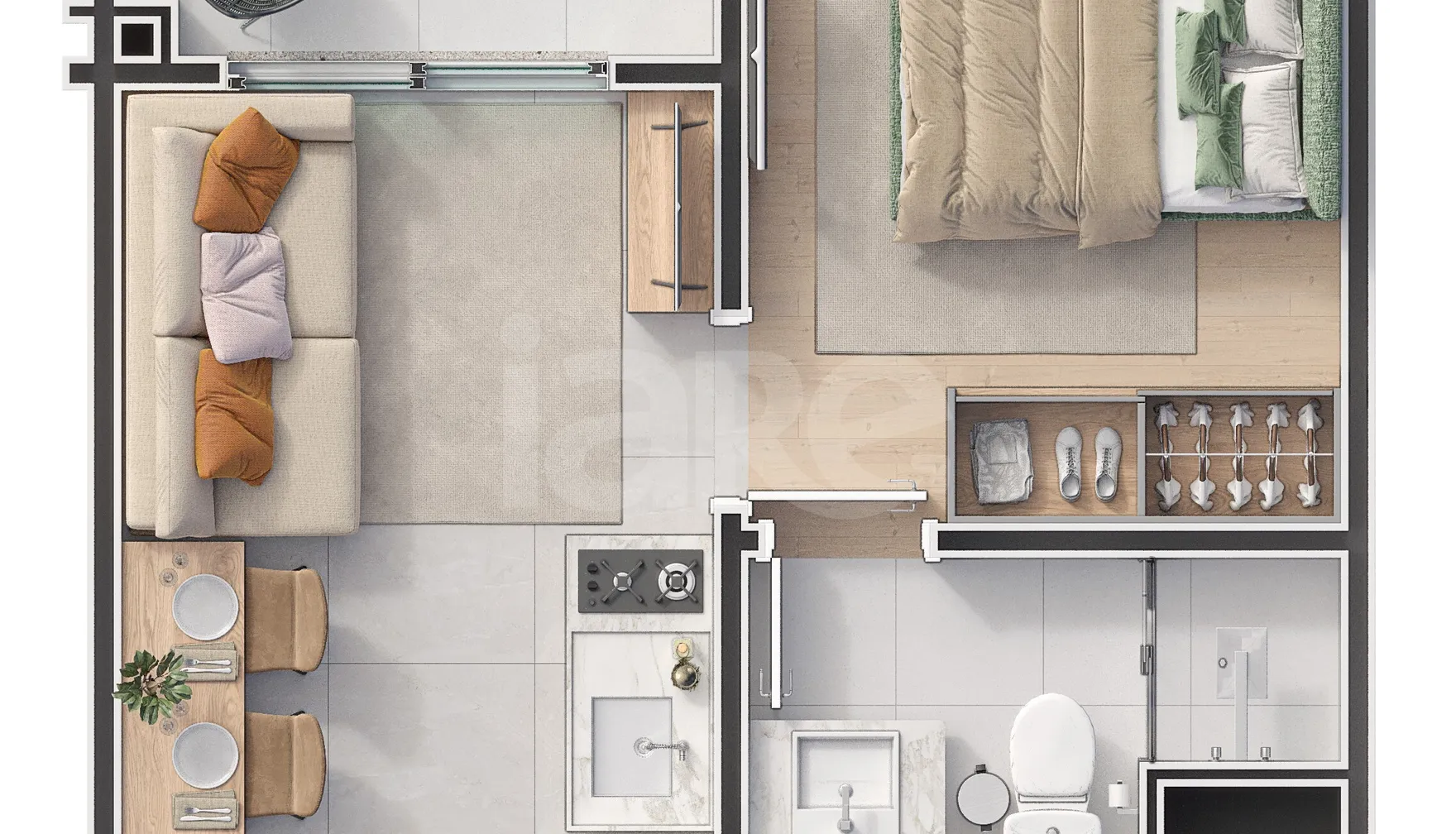 Planta — Apartamento 26,47 m²