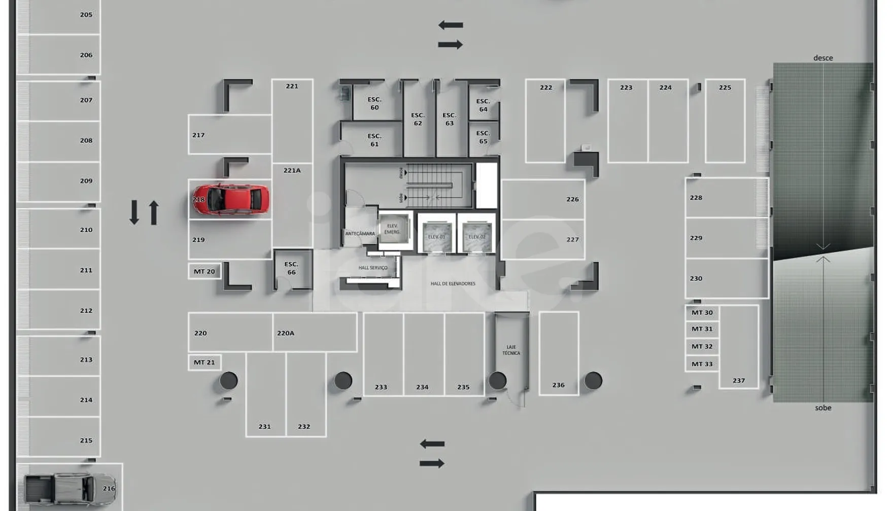Planta — Pavimento subsolo 1
