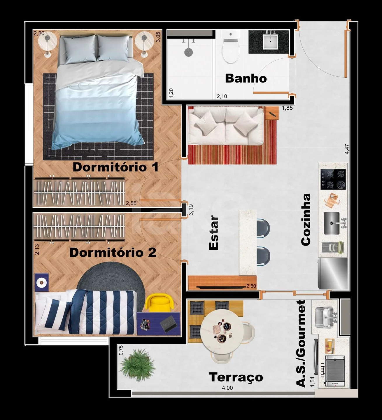 Planta — Apartamento 35,26 m²