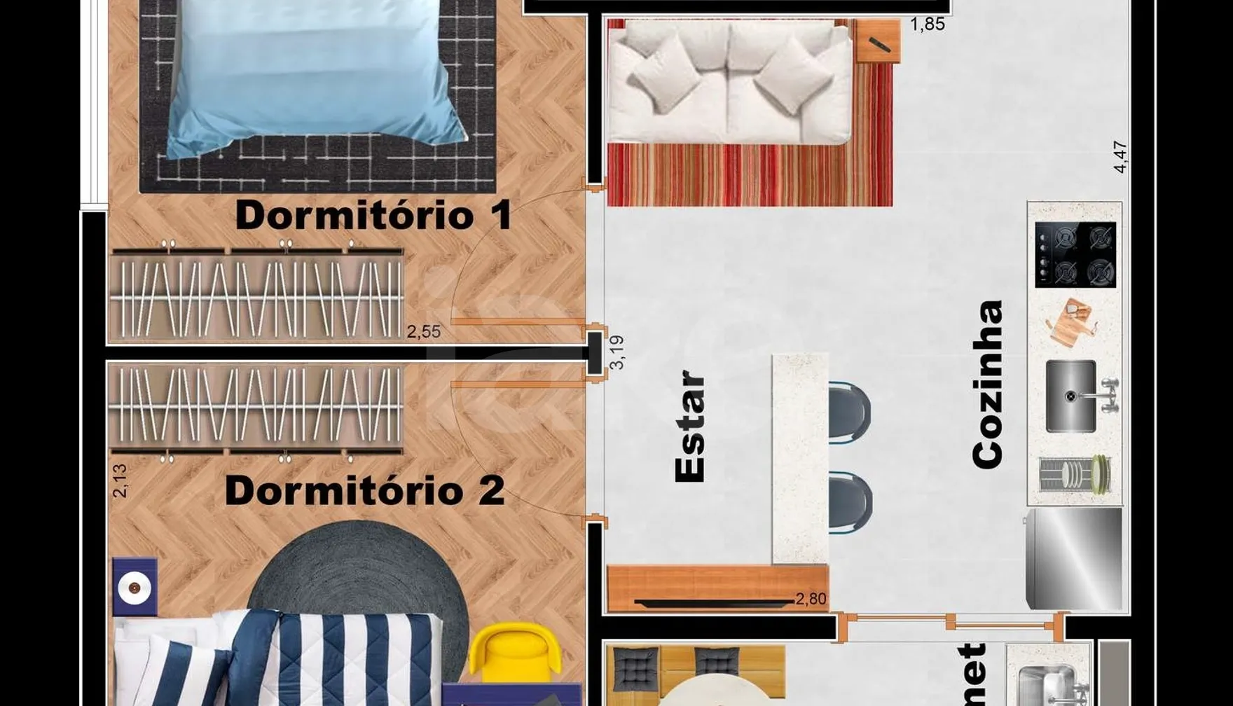 Planta — Apartamento 35,26 m²