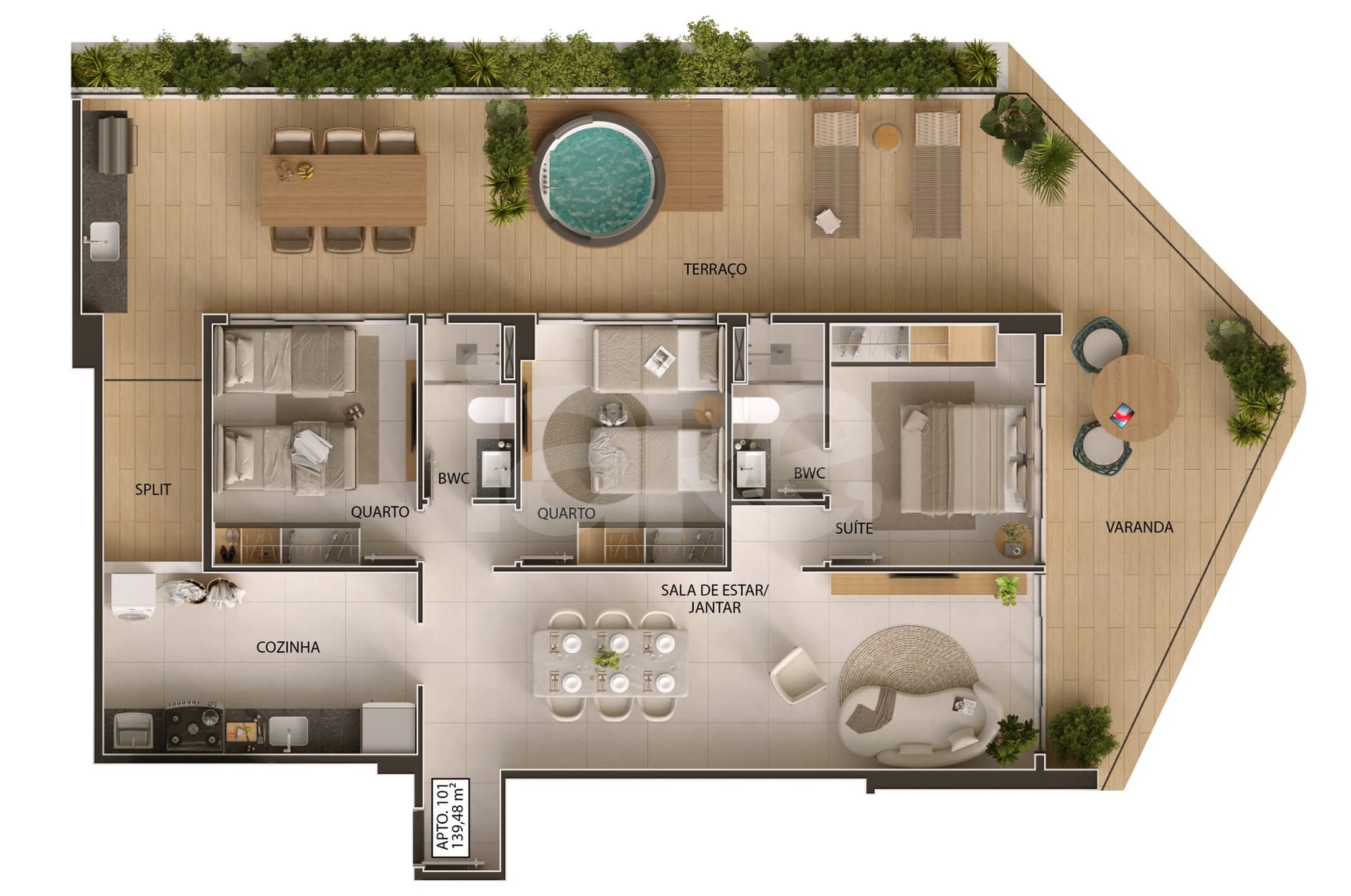Planta — Garden 139,28 m²