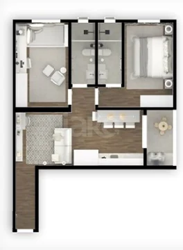 Planta — Apartamento 66,44 m²