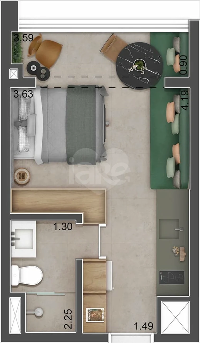 Planta — Studio 27,1 m²