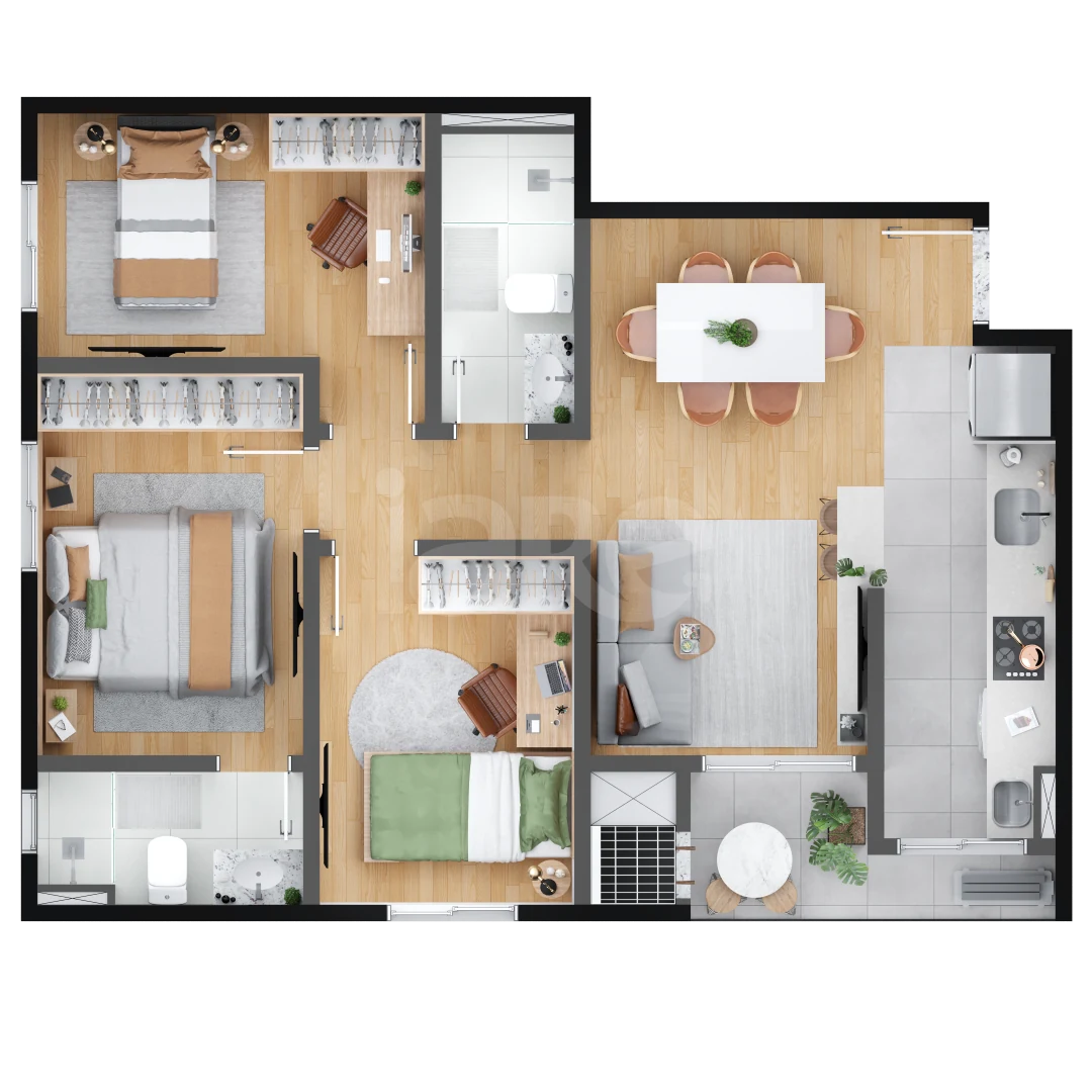 Planta — Apartamento 63,8 m²
