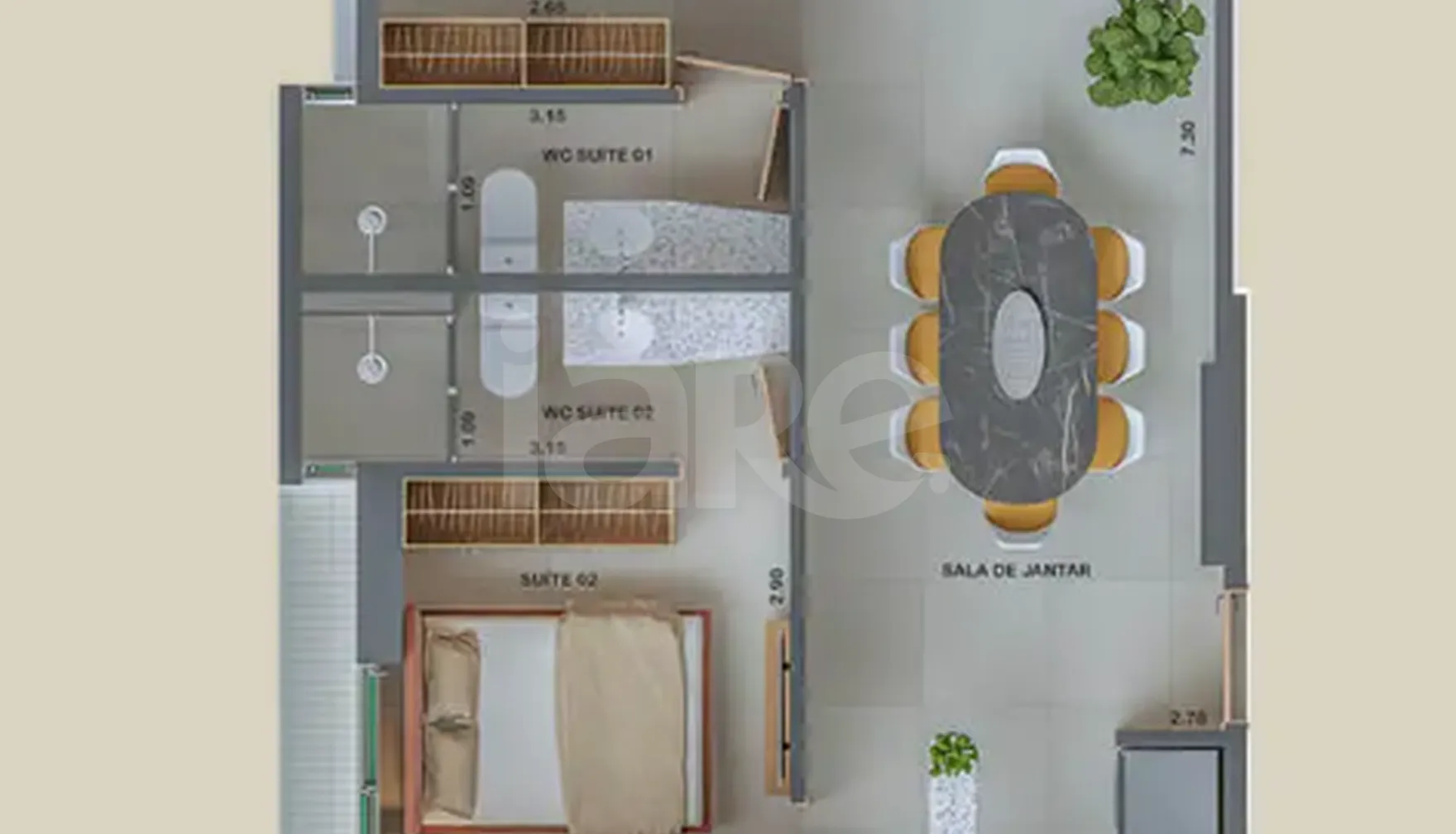 Planta — Apartamento 78,68 m²