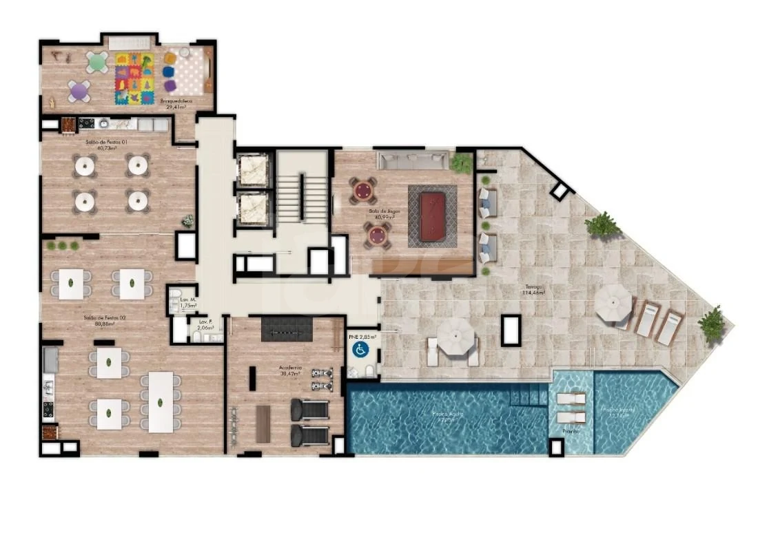 Planta — Pavimento lazer