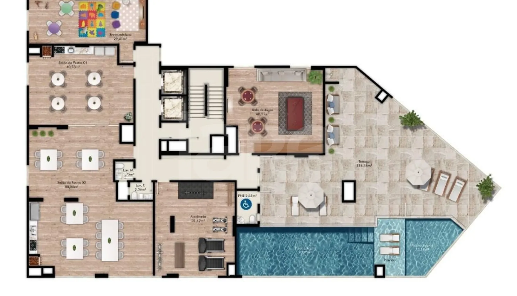 Planta — Pavimento lazer