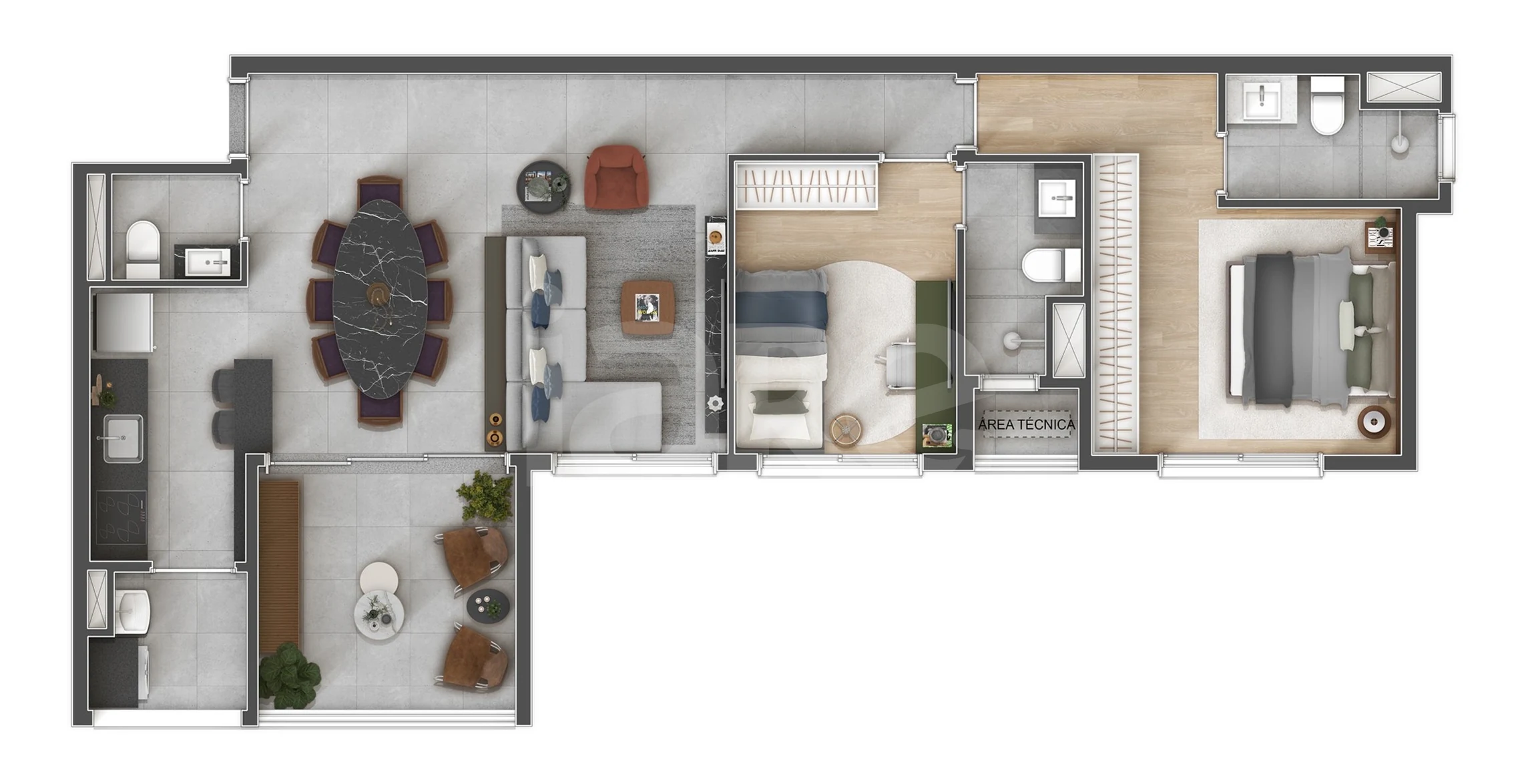 Planta — Apartamento 82,88 m²