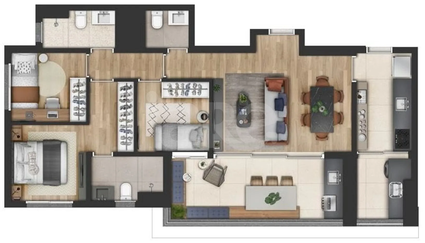 Planta — Apartamento 97,41 m²