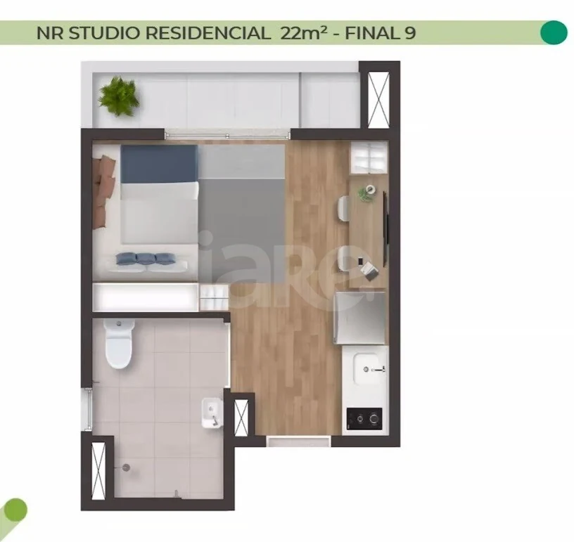 Planta — Apartamento 28,57 m²