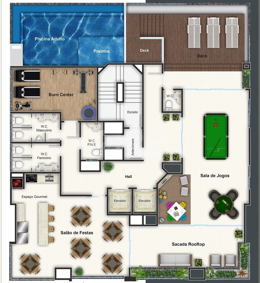 Planta — Pavimento lazer
